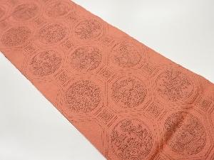 本場筑前博多蜀江文に花々模様織出し名古屋帯